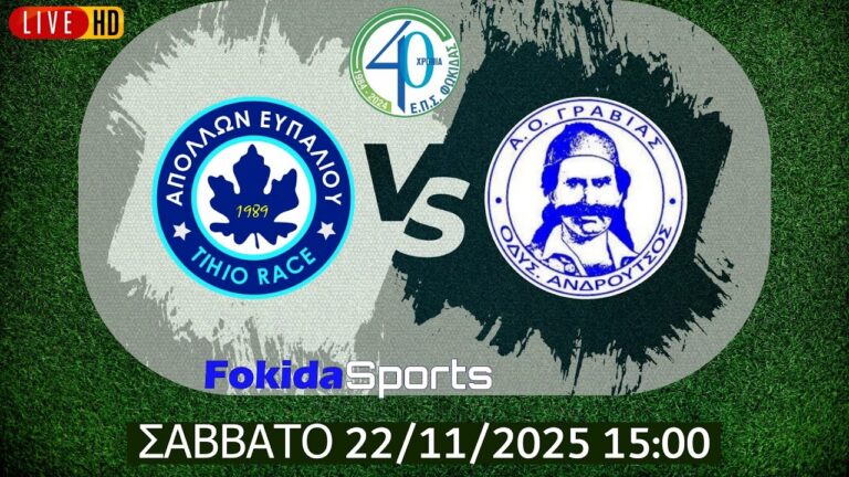 LIVE 🔴 ΑΠΟΛΛΩΝ ΕΥΠΑΛΙΟΥ TIHIO RACE - ΟΔ.ΑΝΔΡΟΥΤΣΟΣ ΓΡΑΒΙΑΣ  [ ΕΠΣ ΦΩΚΙΔΑΣ 2025-26 ]